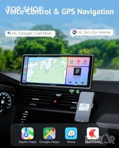 Нов Сензорен екран APHQUA CarPlay Android Auto с камера за задно виждане, снимка 3 - Друга електроника - 49203346