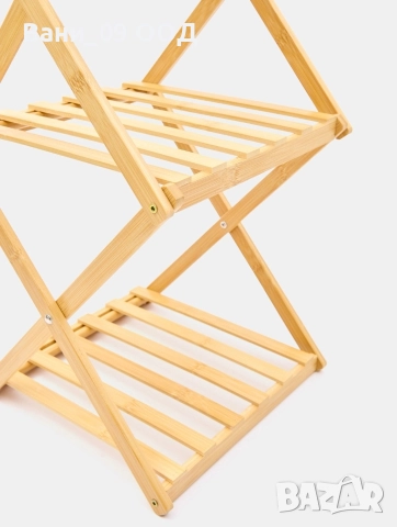 Сгъваема бамбукова етажерка на 4 нива , снимка 3 - Етажерки - 52822242