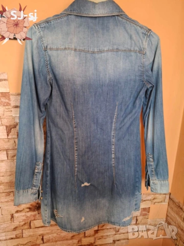 Дънкова дамска риза, снимка 2 - Ризи - 54078695