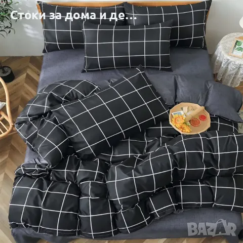 ✨Спални комплекти за приста с ластик - 4 части, снимка 2 - Спално бельо - 47682998