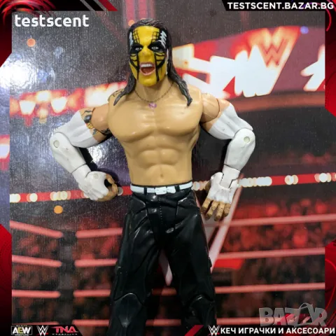 Екшън фигура WWE Jeff Hardy Ruthless Aggression Джеф Харди  играчка Jakks Pacific yellow face paint, снимка 1 - Фигурки - 48830167