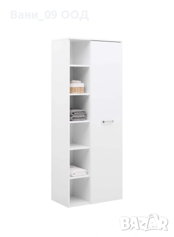 168,5см! Голяма етажерка за баня в бял гланц