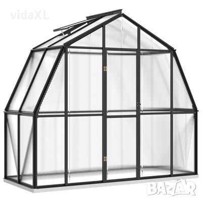vidaXL Оранжерия с опорна рамка, антрацит, 3,3 м², алуминий(SKU:317824, снимка 1 - Оранжерии - 45697484