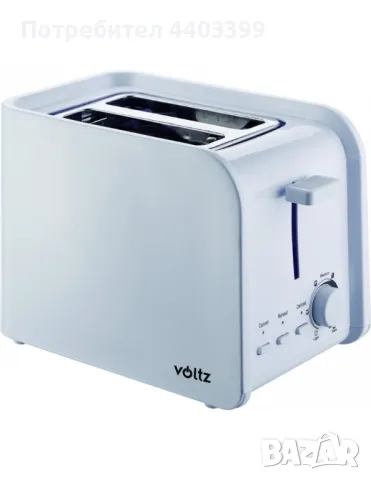 Тостер за хляб Voltz V51440E, 750W, 2 филийки, снимка 1