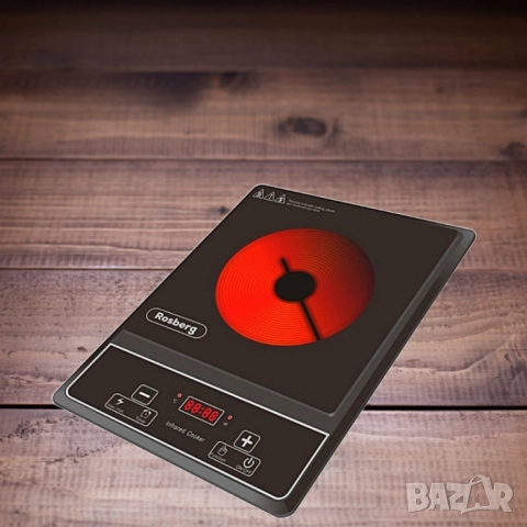 Котлон Rosberg R51445O, 2000W, Кристална плоча с инфрачервен нагревател, 26х26см., LED екран, снимка 5 - Друга електроника - 52137995