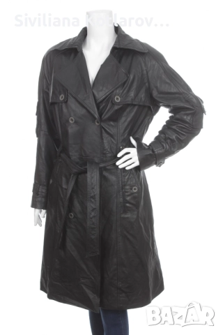 Дамско кожено манто Julia S Roma - черно, естествена кожа