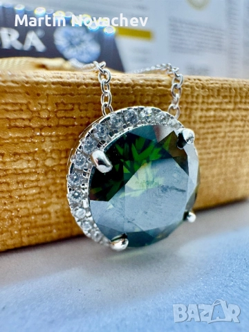 Сребърно колие с мойсанит (Диамант) 5 карата, снимка 14 - Колиета, медальони, синджири - 51685277