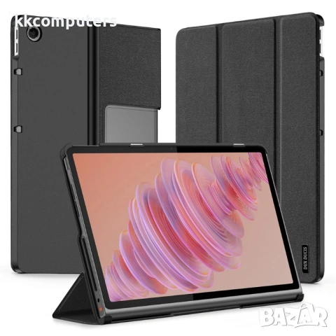 DUX DUCIS Кожен Калъф със Стойка за Lenovo Tab Plus + Протектор, Удароустойчив, Авто събуждане/заспи