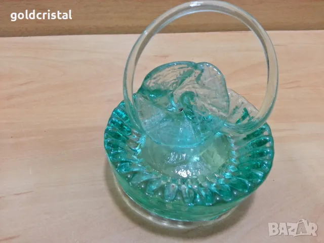 Стар стъклен пепелник цветно зелено стъкло , снимка 7 - Антикварни и старинни предмети - 49777604