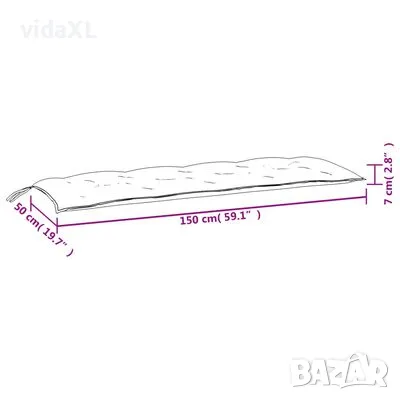 vidaXL Възглавница за градинска пейка сива 150x50x7 см оксфорд плат (SKU:314957), снимка 4 - Градински мебели, декорация  - 49417800