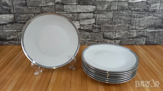 Десертни чинии със сребърен кант - Rosenthal