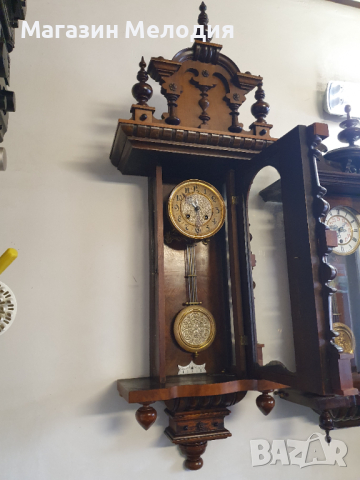 Немски античен стенен часовник Gustav Becker от 1900г. Напълно автентичен. Месингов циферблат. В пер, снимка 13 - Стенни часовници - 44026891