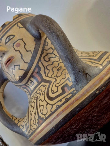 Рядък автентичен съд Шипибо (Перу) – Ръчно изработена керамика от Амазония, снимка 8 - Антикварни и старинни предмети - 53301975