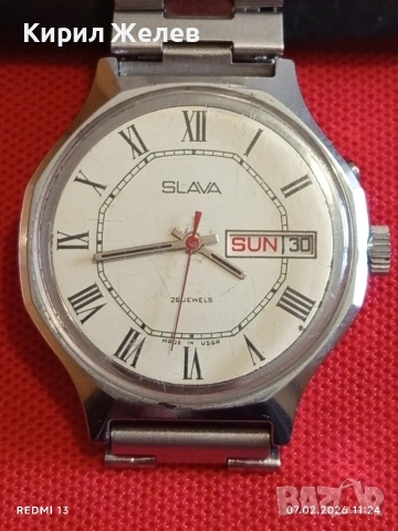 Мъжки механичен часовник СЛАВА СССР перфектно състояние работи за КОЛЕКЦИЯ 52857, снимка 3 - Мъжки - 53390283