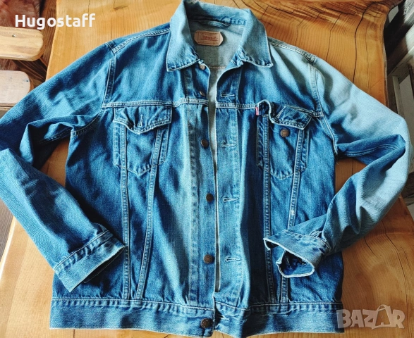 Мъжко оригинално Levi's дънково яке винтидж колекционерско изтъркано деним памук ХЛ, снимка 3 - Якета - 53248140