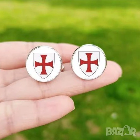 Копчета за Ръкавели Масонски Тамплиер Рицар Freemasons Illuminati Templar Masonic Cufflinks TieClips, снимка 14 - Подаръци за мъже - 53871005