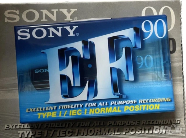 Звук Отлично Качество Ретро Аудио Касета Sony EF 90 Excellent Fidelity Normal Position Type I/IEC I