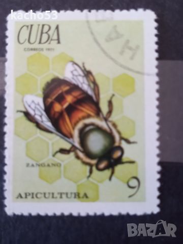 1971 г. Отглеждане на пчели . Куба, снимка 3 - Филателия - 45465135