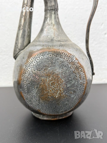 Автентичен османски ибрик с гравюри. №7844, снимка 8 - Антикварни и старинни предмети - 53096408