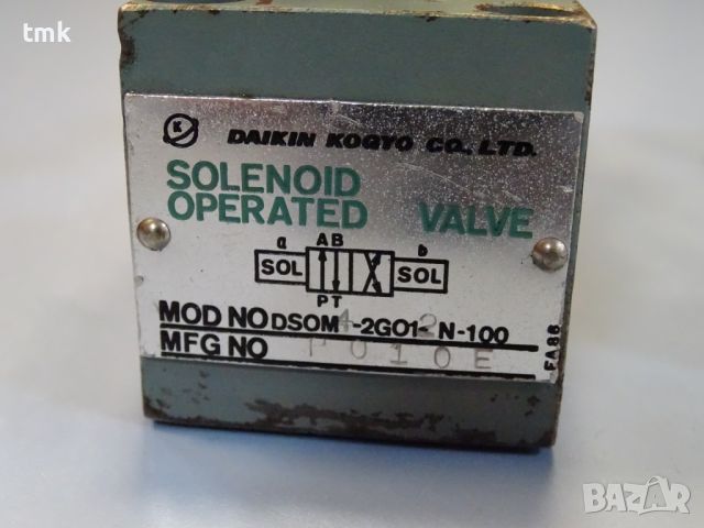 Хидравличен разпределител Daikin DSOM4-2G012N-100 solenoid valve 100V, снимка 2 - Резервни части за машини - 45728156