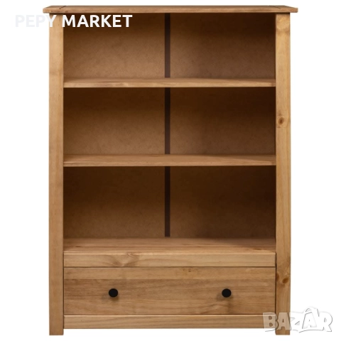 Библиотека, 80x35x110 см, бор масив, Panama Range Цвят: Естествен цвят на дървото Размери: 80 x 35 x, снимка 2 - Шкафове - 51441475