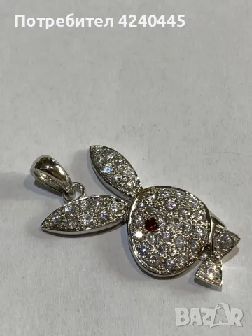 Сребърна висулка с циркони, снимка 3 - Колиета, медальони, синджири - 50230765