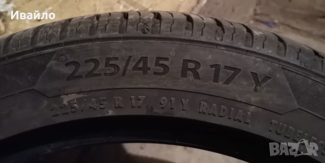 Продавам 2 броя летни гуми 225.45.17 на 1 сезон дот 2020 Barum , снимка 3 - Гуми и джанти - 54101043