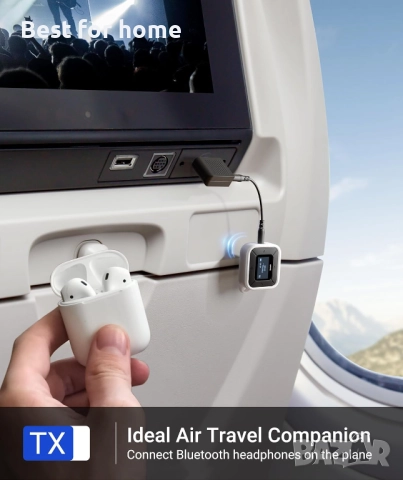 Syntech Airplane Bluetooth предавател/приемник за Airpods или слушалки, снимка 2 - Друга електроника - 52443425