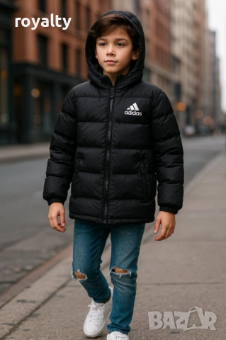 Adidas Детско Ватирано Черно Яке мъжко 9-10г 11-12г 13-14г 15-16г , снимка 2 - Детски якета и елеци - 52646282