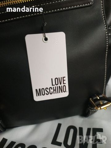 LOVE MOSCHINO 🍊 Дамска кожена раница "BLACK & GOLD" нова с етикети, снимка 9 - Раници - 46009789