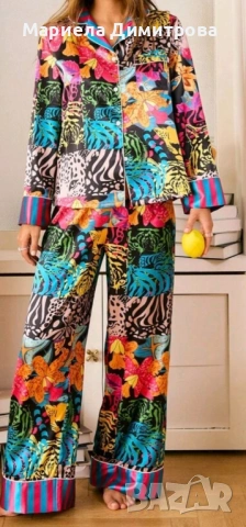 Дамска сатенена пижама, снимка 5 - Пижами - 53423322