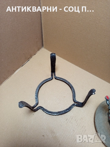 Комплект Соц Стари Медно Менче Със Саджек Пиростия За Огнище 1.5лт Номер 4., снимка 4 - Антикварни и старинни предмети - 51477206