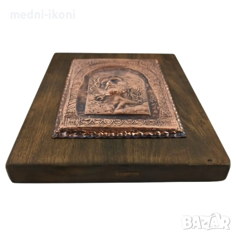 МЕДНА ИКОНА НА ХРИСТОС С ТРЪНЕН ВЕНЕЦ, снимка 3 - Икони - 53710281