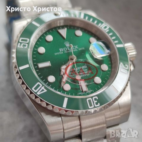 Мъжки луксозен часовник Rolex Submariner Date Hulk Oystersteel Green Dial Men's Watch 116610LV-0002, снимка 8 - Мъжки - 46201319