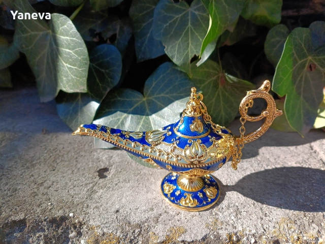 Лампата на Аладин , ароматна лампа в синьо и златно. , снимка 9 - Статуетки - 54283249