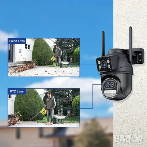 Тройна Външна WI-FI камера с 3 обектива, 12MP, 8х ZOOM, снимка 6 - Камери - 49271135