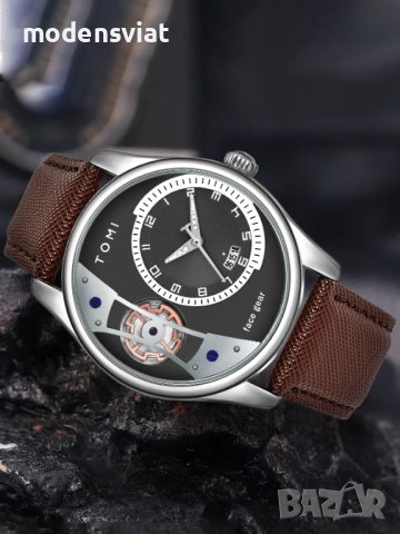 Мъжки луксозен часовник ТОМИ комплект с две каишки, снимка 6 - Мъжки - 51888641