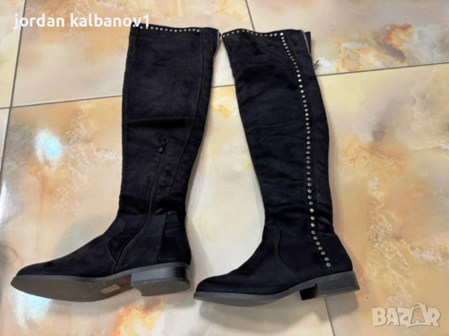 Подарявам - дамски велурени ботуши чизми с кабзи номер - 35 стелка - 23см. ток - 2см., снимка 4 - Дамски ботуши - 53806457