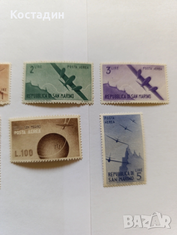 Пощенски марки Сан Марино 1946, снимка 4 - Филателия - 46925529