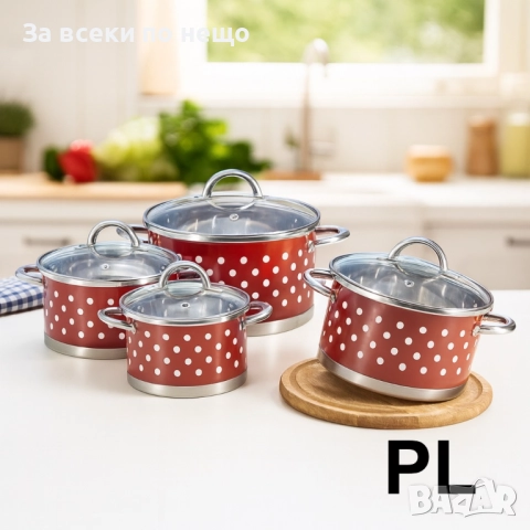Тенджера Rosberg R51210I, Неръж. стомана. Червен с бели точки Код P1678, снимка 2 - Съдове за готвене - 52941738