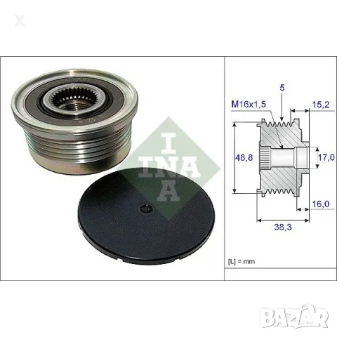 CR3485INA BREDA Ролка алтернатор 1.9 dCi, 1.9 dTI RENAULT Master II / Laguna II / Trafic II / Duster, снимка 1 - Части - 48439725