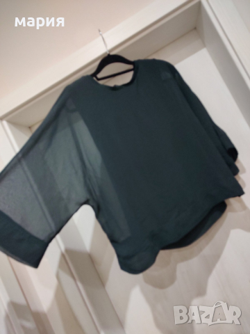 Нова блуза Zara с прозрачни ръкави , снимка 3 - Тениски - 45026309