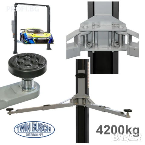 Подемник двуколонен 4.2t горна синхронизация ел.магнитнo заключване TWIN BUSCH , снимка 4 - Други машини и части - 51139170