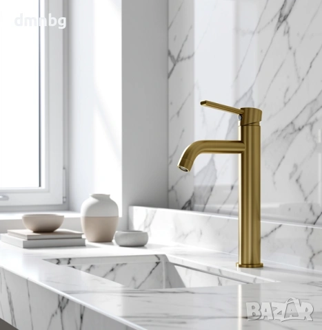 Стоящ златист смесител за мивка Т903, снимка 4 - Смесители - 47787541