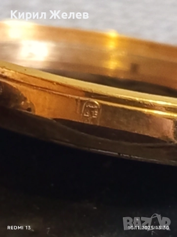 Позлатена мъжка рамка от стар механичен часовник 51517, снимка 3 - Антикварни и старинни предмети - 52362187