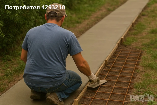 Изграждане на Бетонни Пътеки с Кофраж и Арматура