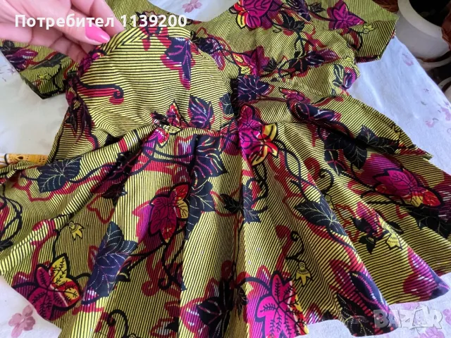 2бр пъстри африкански бохо топ блузи wax print L, снимка 5 - Корсети, бюстиета, топове - 47082589