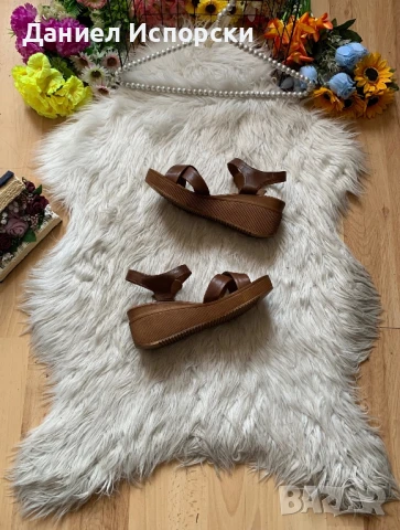 Кафяви сандали естествена кожа