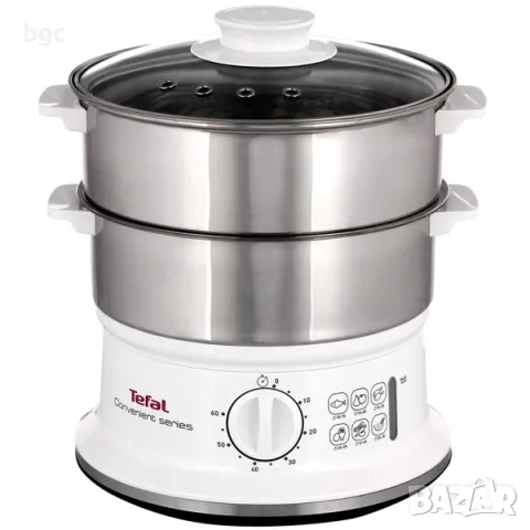 НОВ Уред за готвене на пара Tefal VC145130, 900W, 6 л, 60-минутен таймер с автоматично спиране, Съвм, снимка 2 - Уреди за готвене на пара - 49447319