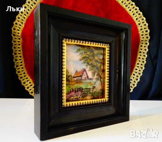 Limoges емайлирана картина на S.Miguel,рамка. , снимка 9 - Антикварни и старинни предмети - 52136045